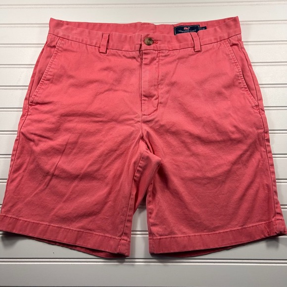 Vineyard Vines Other - Vineyard Vines Breaker Chino Shorts Mens 33 Salmon Coral Pink Stretch Flat Front